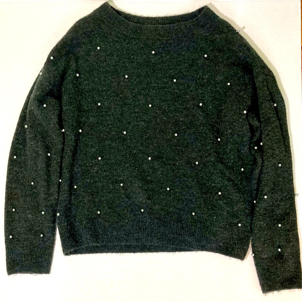 H&M Beaded Charcoal Sweater - so soft!!